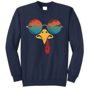 Cool Turkey Face Graphic Sunglasses Thanksgiving Sweatshirt