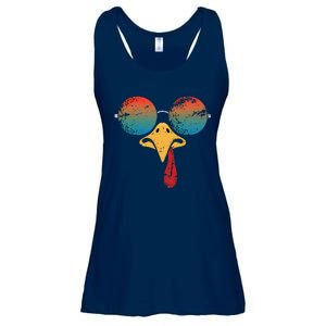 Cool Turkey Face Graphic Sunglasses Thanksgiving Ladies Essential Flowy Tank