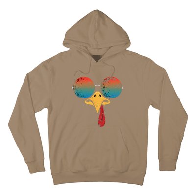 Cool Turkey Face Graphic Sunglasses Thanksgiving Hoodie