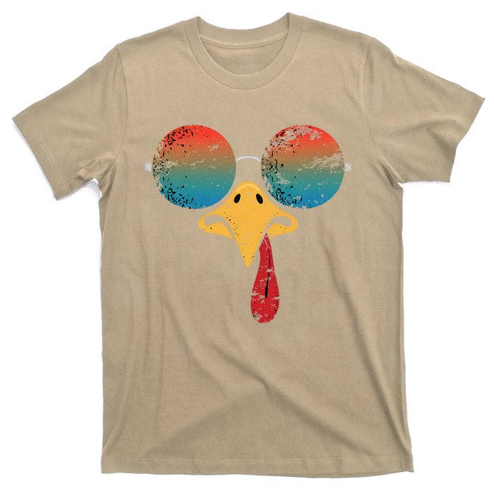 Cool Turkey Face Graphic Sunglasses Thanksgiving T-Shirt