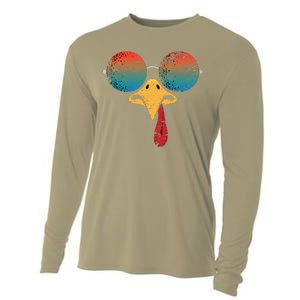 Cool Turkey Face Graphic Sunglasses Thanksgiving Cooling Performance Long Sleeve Crew