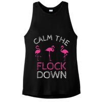 Calm The Flock Down Flamingo Summer Gift Ladies PosiCharge Tri-Blend Wicking Tank