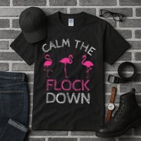 Calm The Flock Down Flamingo Summer Gift Tall T-Shirt