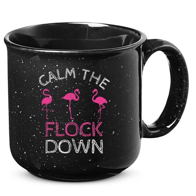 Calm The Flock Down Flamingo Summer Gift 15oz Campfire Ceramic Mug