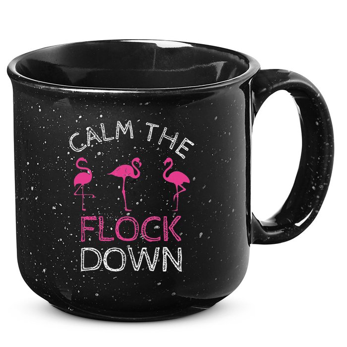 Calm The Flock Down Flamingo Summer Gift 15oz Campfire Ceramic Mug