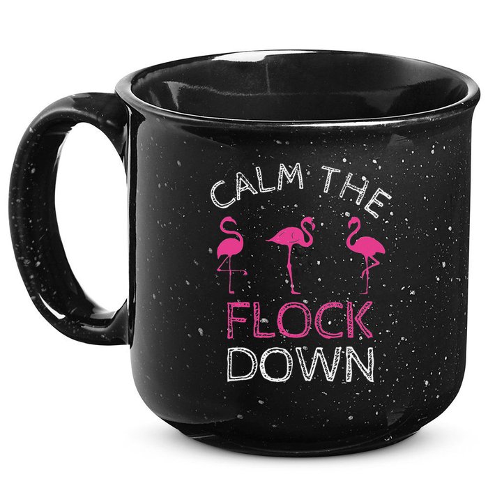 Calm The Flock Down Flamingo Summer Gift 15oz Campfire Ceramic Mug