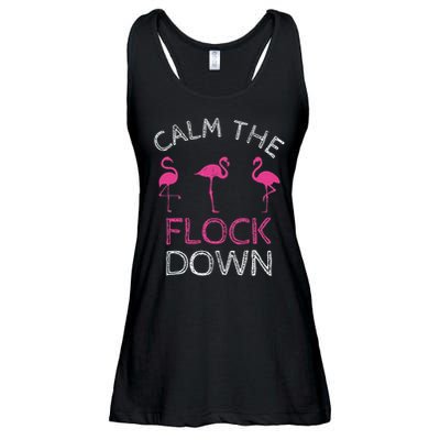 Calm The Flock Down Flamingo Summer Gift Ladies Essential Flowy Tank