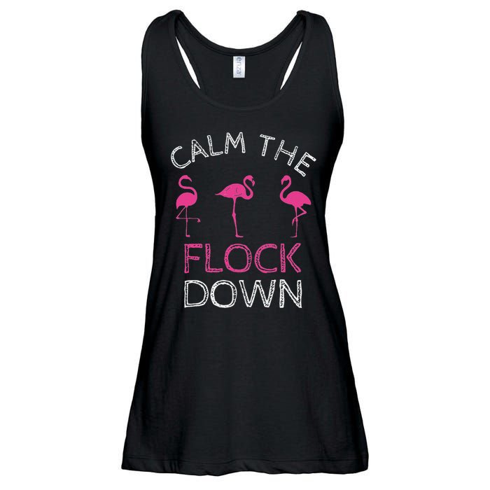 Calm The Flock Down Flamingo Summer Gift Ladies Essential Flowy Tank