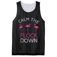 Calm The Flock Down Flamingo Summer Gift Mesh Reversible Basketball Jersey Tank