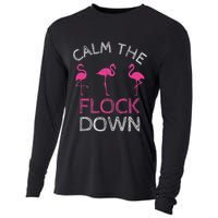Calm The Flock Down Flamingo Summer Gift Cooling Performance Long Sleeve Crew