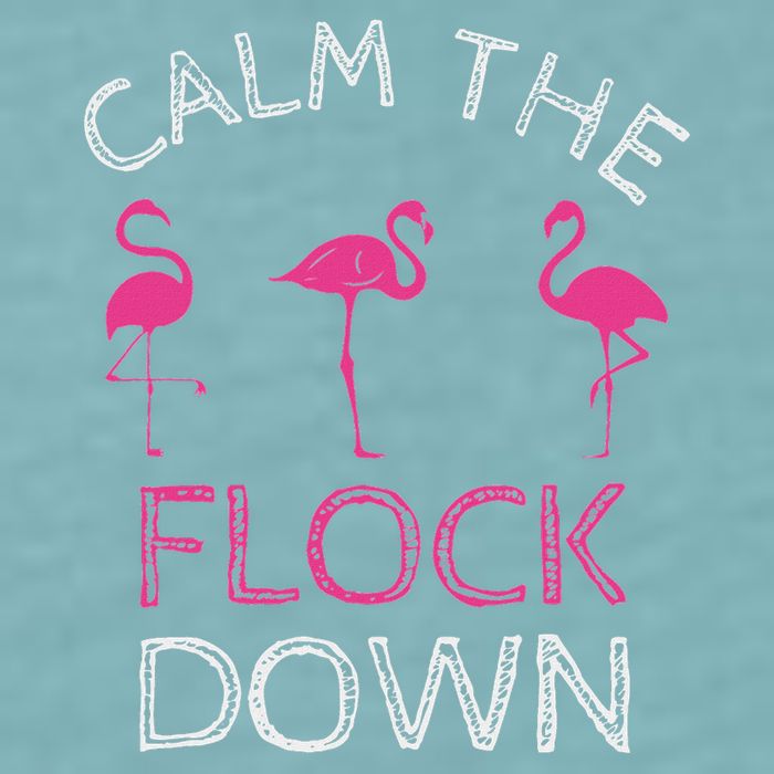 Calm The Flock Down Flamingo Summer Gift Sueded Cloud Jersey T-Shirt