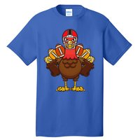 Cool Thanksgiving Football Gobble Player Turkey Gift Tall T-Shirt