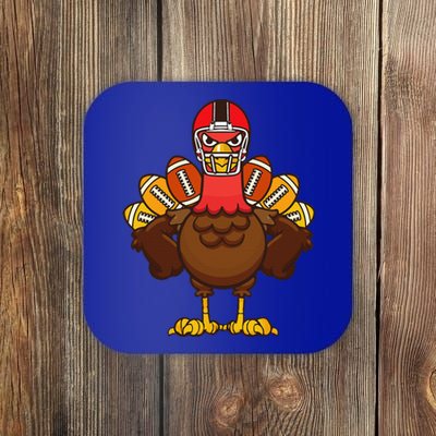 Cool Thanksgiving Football Gobble Player Turkey Gift Coaster