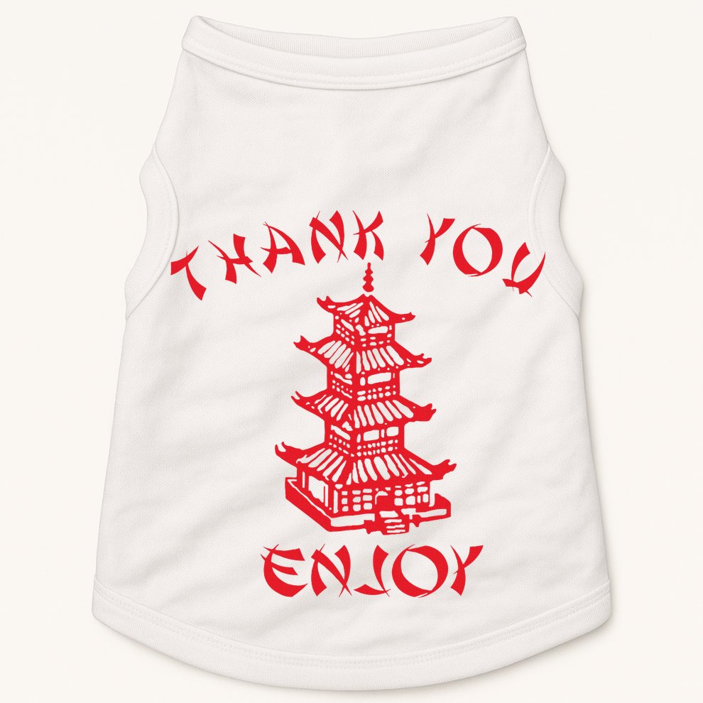 Chinese Takeaway Food Thank You Enjoy Doggie Tank