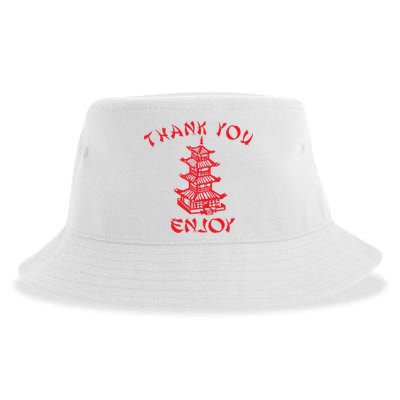 Chinese Takeaway Food Thank You Enjoy Sustainable Bucket Hat