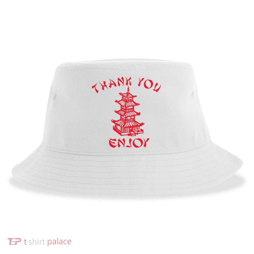 Chinese Takeaway Food Thank You Enjoy Sustainable Bucket Hat