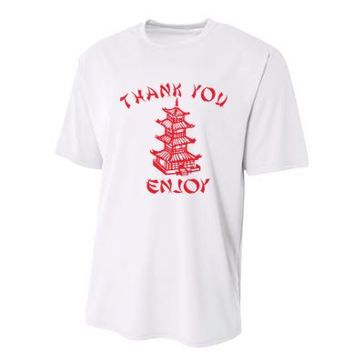 Chinese Takeaway Food Thank You Enjoy Youth Performance Sprint T-Shirt