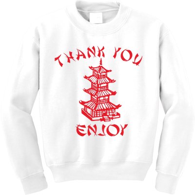 Chinese Takeaway Food Thank You Enjoy Kids Sweatshirt