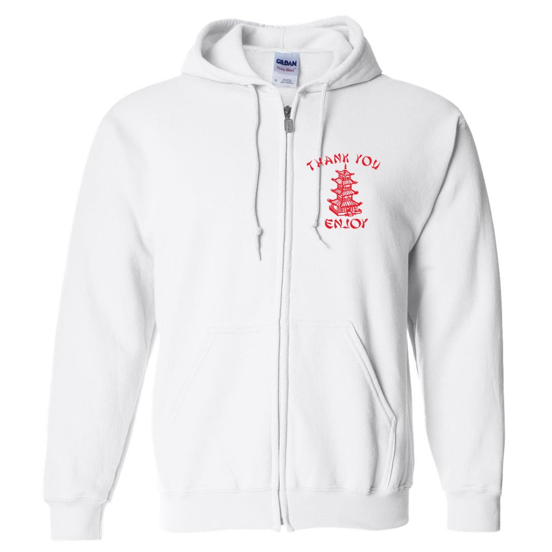 Chinese Takeaway Food Thank You Enjoy Full Zip Hoodie
