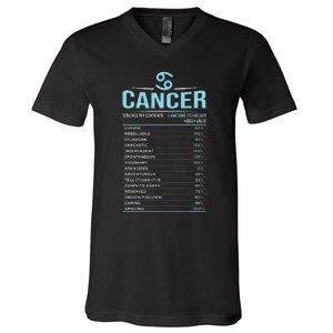 Cancer Traits Facts Horoscope Zodiac Astrological Sign Gift V-Neck T-Shirt