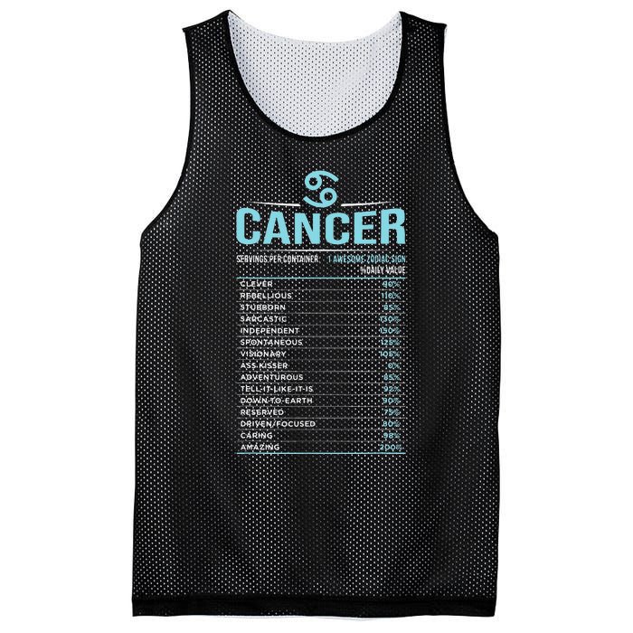 Cancer Traits Facts Horoscope Zodiac Astrological Sign Gift Mesh Reversible Basketball Jersey Tank