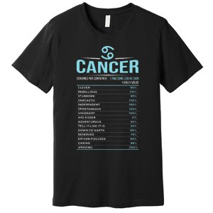 Cancer Traits Facts Horoscope Zodiac Astrological Sign Gift Premium T-Shirt