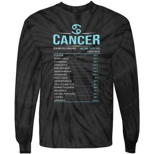 Cancer Traits Facts Horoscope Zodiac Astrological Sign Gift Tie-Dye Long Sleeve Shirt