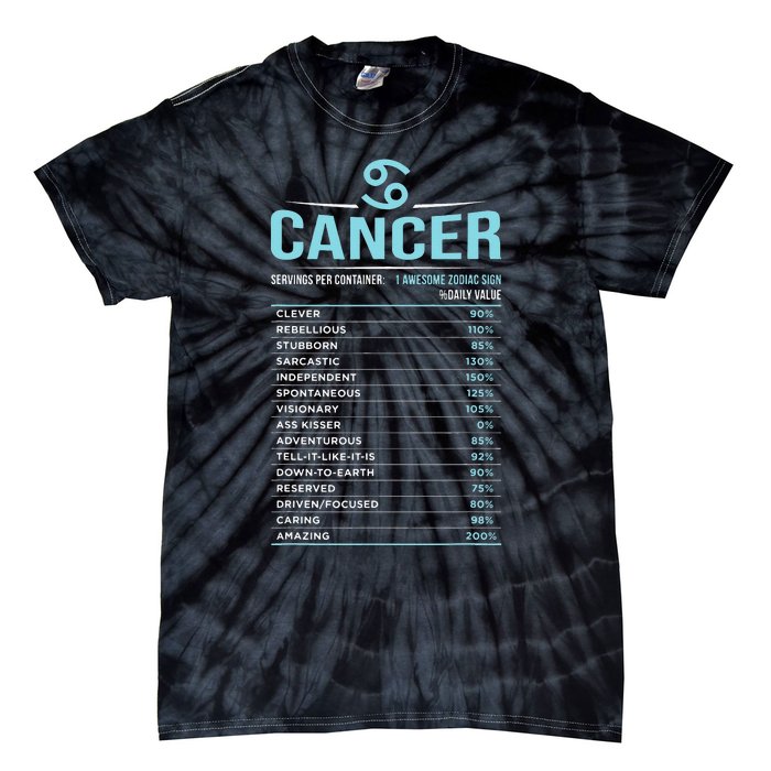 Cancer Traits Facts Horoscope Zodiac Astrological Sign Gift Tie-Dye T-Shirt