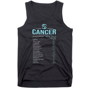 Cancer Traits Facts Horoscope Zodiac Astrological Sign Gift Tank Top