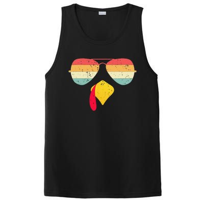 Cool Turkey Face With Sunglasses Funny Thanksgiving For PosiCharge Competitor Tank