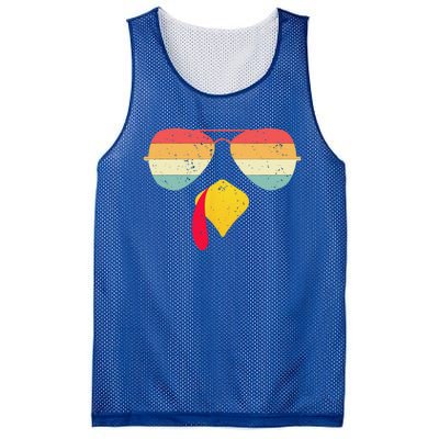 Cool Turkey Face With Sunglasses Funny Thanksgiving For Mesh Reversible Basketball Jersey Tank