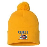 Chill The Fourth Out 4th Of July Pom Pom 12in Knit Beanie
