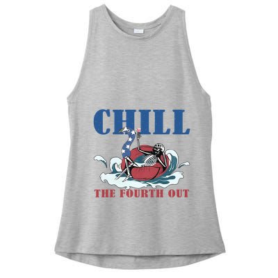 Chill The Fourth Out 4th Of July Ladies PosiCharge Tri-Blend Wicking Tank