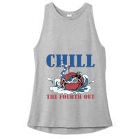Chill The Fourth Out 4th Of July Ladies PosiCharge Tri-Blend Wicking Tank