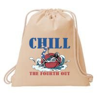 Chill The Fourth Out 4th Of July Drawstring Bag