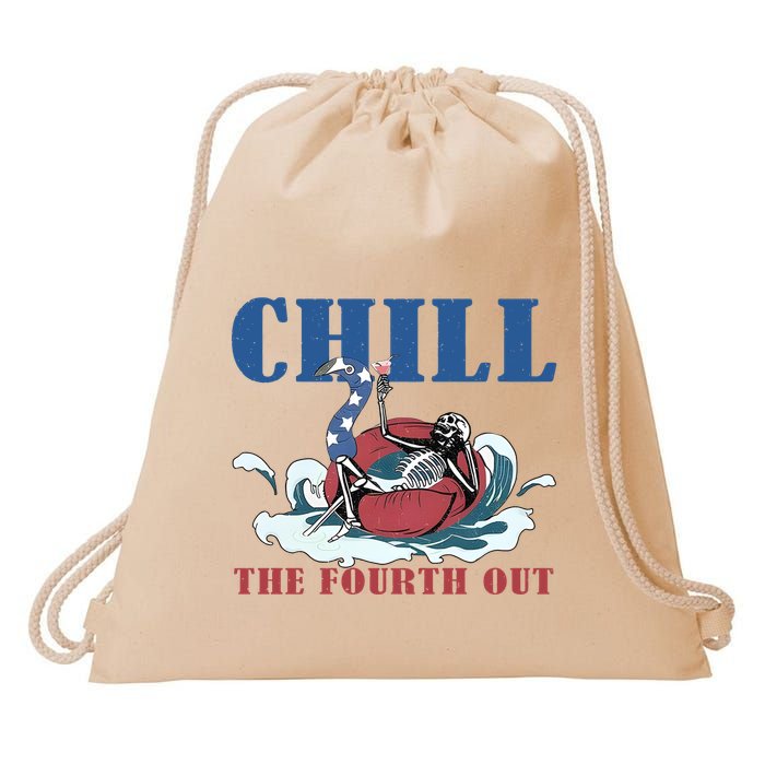 Chill The Fourth Out 4th Of July Drawstring Bag