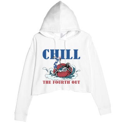 Chill The Fourth Out 4th Of July Crop Fleece Hoodie