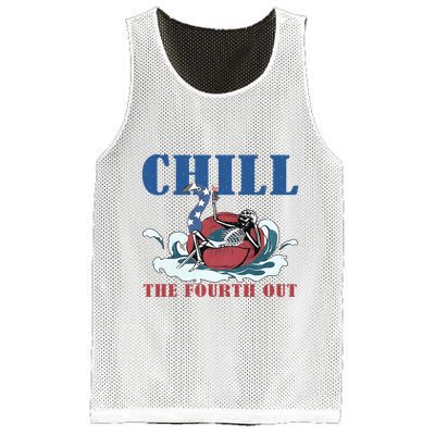 Chill The Fourth Out 4th Of July Mesh Reversible Basketball Jersey Tank