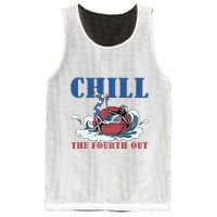 Chill The Fourth Out 4th Of July Mesh Reversible Basketball Jersey Tank
