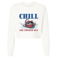Chill The Fourth Out 4th Of July Cropped Pullover Crew