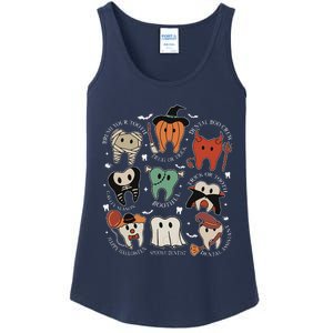 Cute Tooth Funny Halloween Dental Hygiene Spooky Dentist Ladies Essential Tank