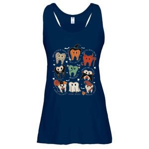 Cute Tooth Funny Halloween Dental Hygiene Spooky Dentist Ladies Essential Flowy Tank