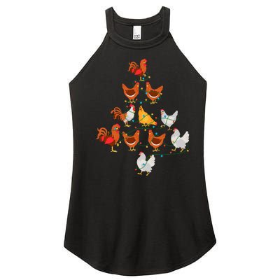 Christmas Tree Funny Chickens Christmas Light Women’s Perfect Tri Rocker Tank