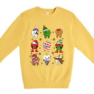 Christmas Th Funny Christmas Dentist Dental Hygiene Gift Premium Crewneck Sweatshirt