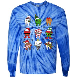 Christmas Th Funny Christmas Dentist Dental Hygiene Gift Tie-Dye Long Sleeve Shirt