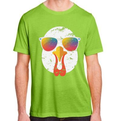 Cool Turkey Face Graphic Sunglasses Thanksgiving Adult ChromaSoft Performance T-Shirt