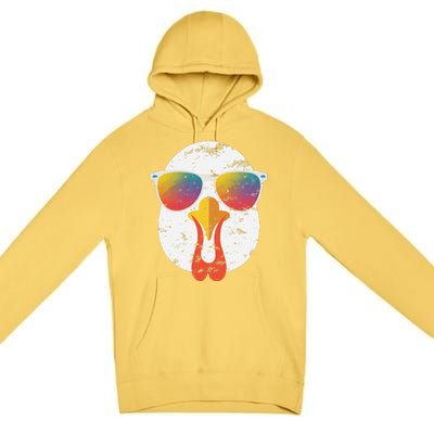 Cool Turkey Face Graphic Sunglasses Thanksgiving Premium Pullover Hoodie