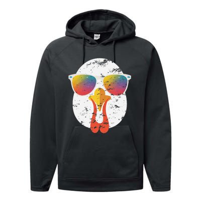 Cool Turkey Face Graphic Sunglasses Thanksgiving Performance Fleece Hoodie