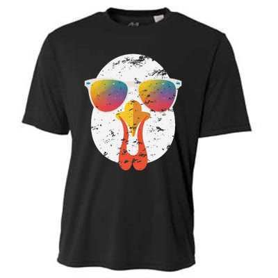 Cool Turkey Face Graphic Sunglasses Thanksgiving Cooling Performance Crew T-Shirt