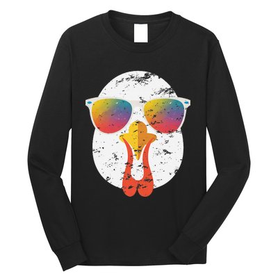 Cool Turkey Face Graphic Sunglasses Thanksgiving Long Sleeve Shirt